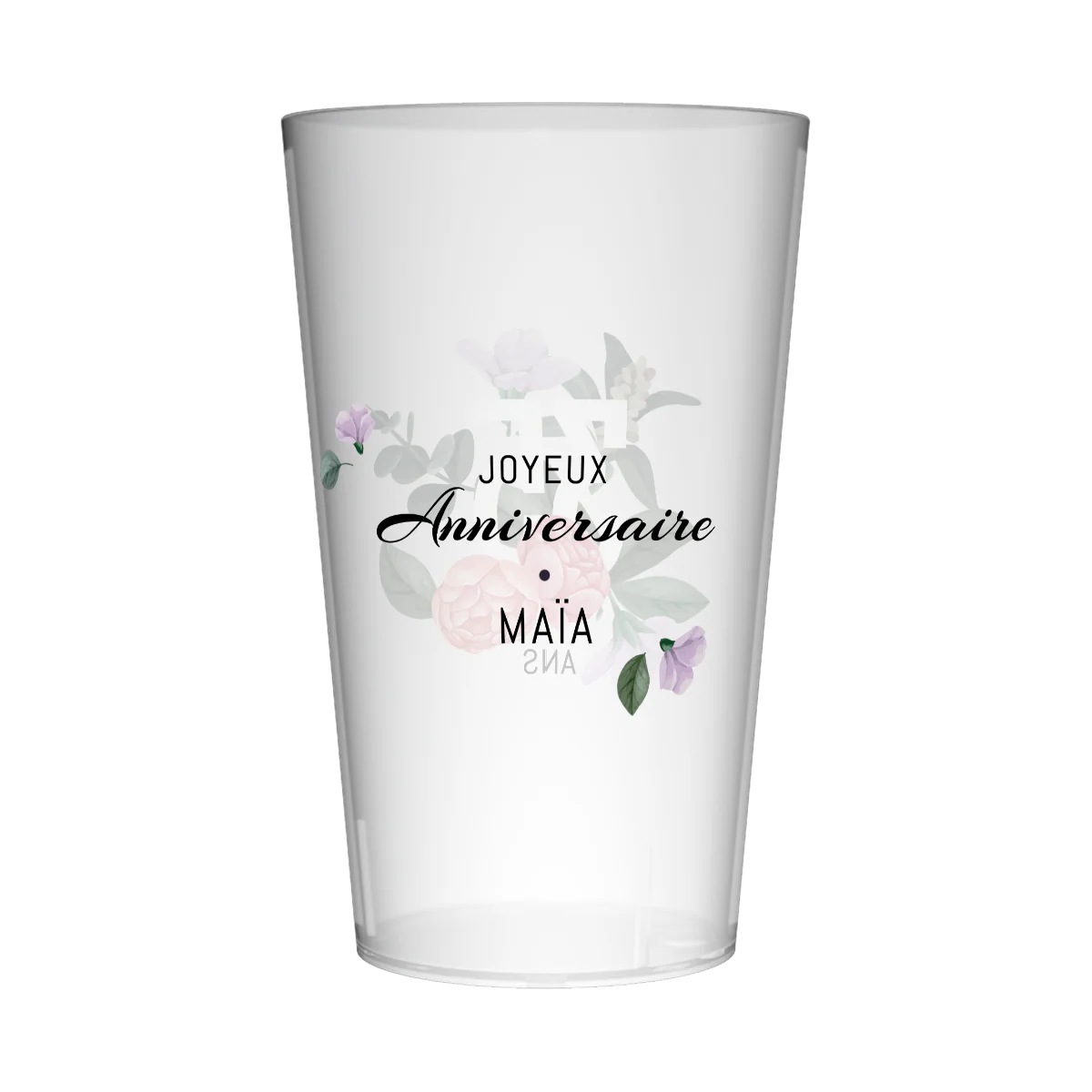 Gobelet personnalisé Anniversaire Chiffre & Fleurs - Image 3