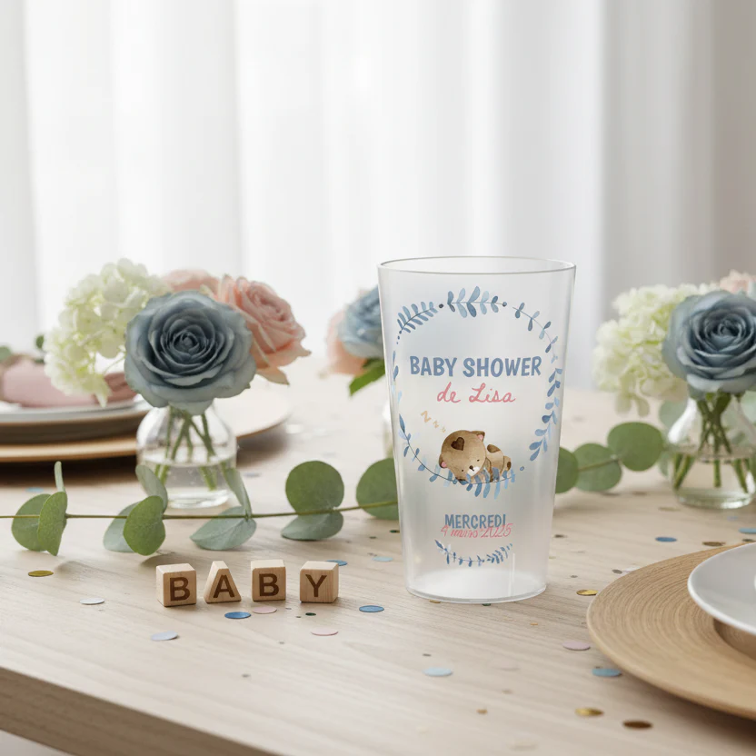Gobelet personnalisé Baby Shower Couronne Bleue - Image 2