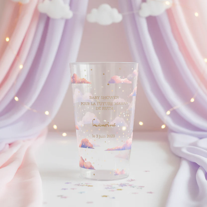 Gobelet personnalisé Baby Shower Nuages - Image 2