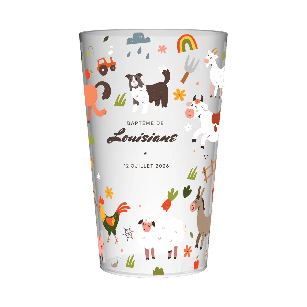 Gobelet personnalisé Baptême Animaux