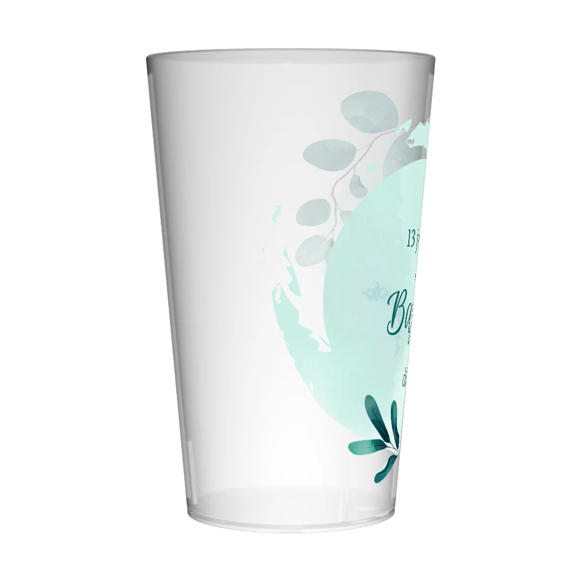 Gobelet personnalisé Baptême Bleu & Feuilles - Image 4