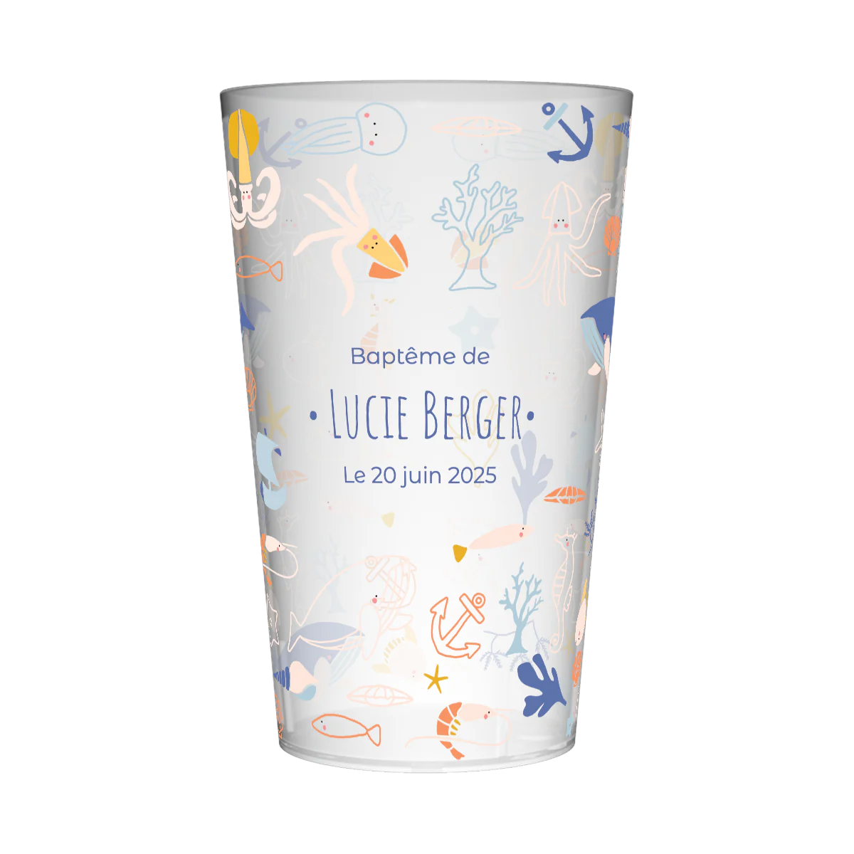 Gobelet personnalisé Baptême Marin