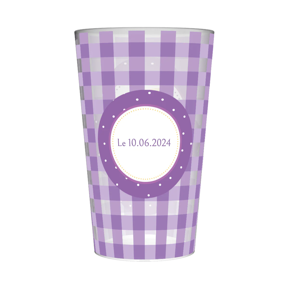 Gobelet personnalisé Baptême Vichy - Image 3