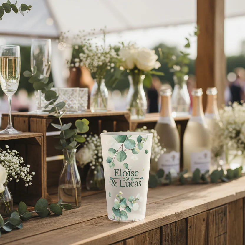 Gobelet personnalisé Mariage Branche Fleuri - Image 2