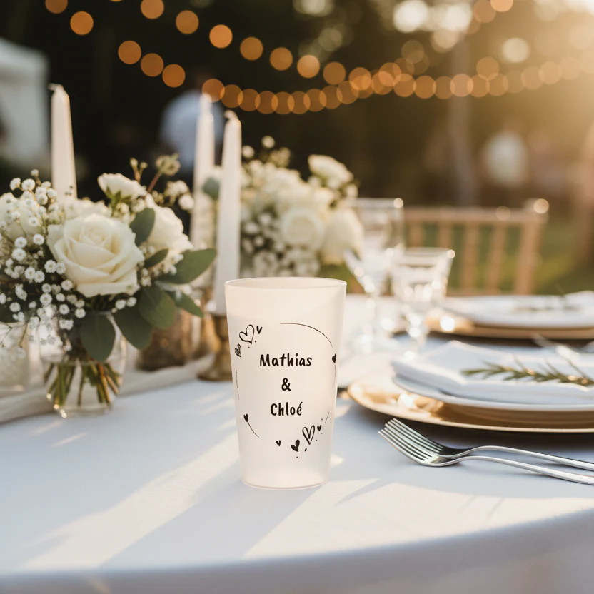 Gobelet personnalisé Mariage Cœur Épuré - Image 2