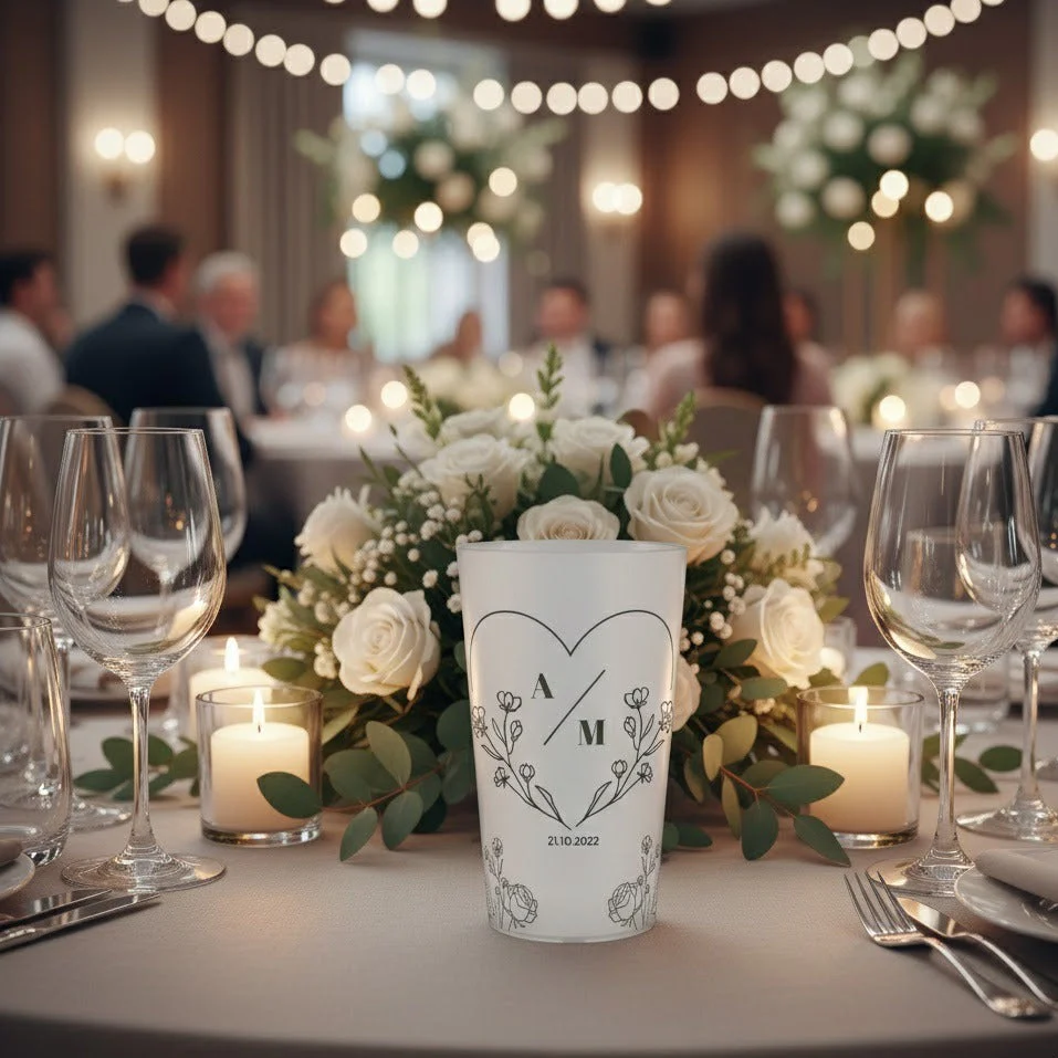Gobelet personnalisé Mariage Coeur & Fleur - Image 2
