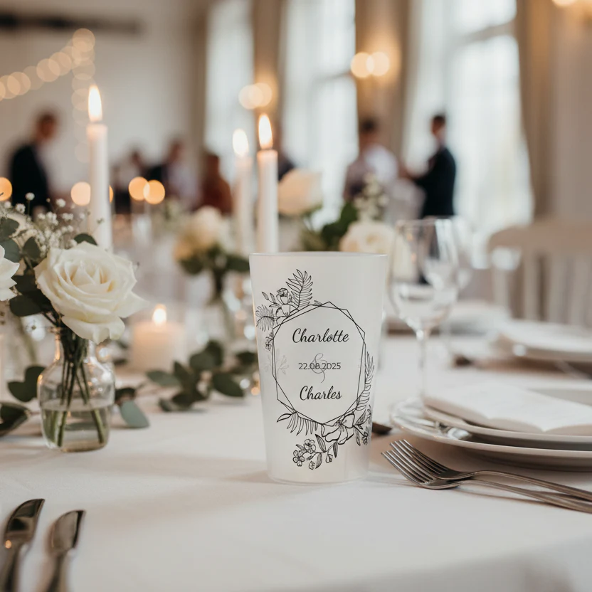 Gobelet personnalisé Mariage Design épuré - Image 2