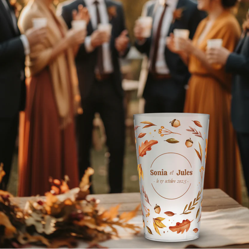 Gobelet personnalisé Mariage Feuilles Automne - Image 2