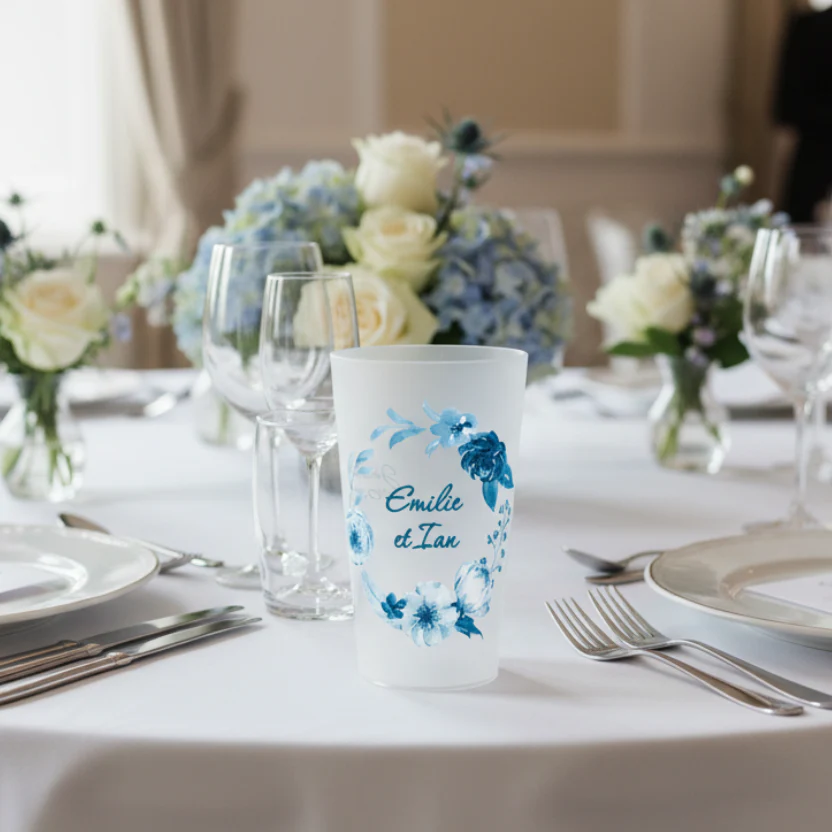 Gobelet personnalisé Mariage Fleur Bleue - Image 2