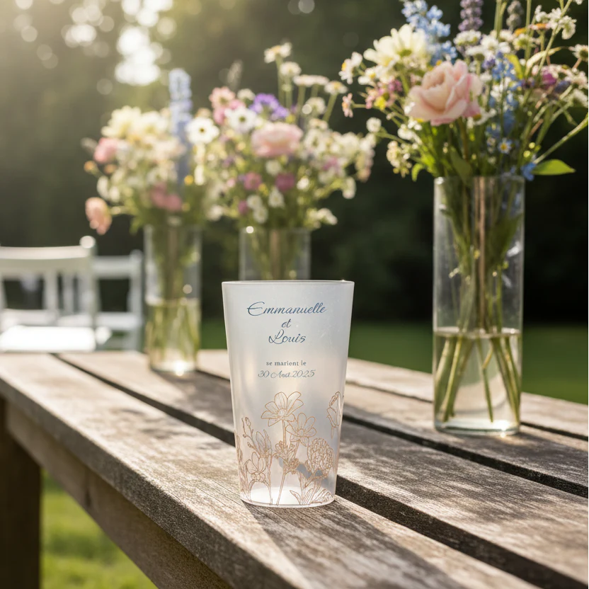 Gobelet personnalisé Mariage Fleurs minimalistes - Image 2