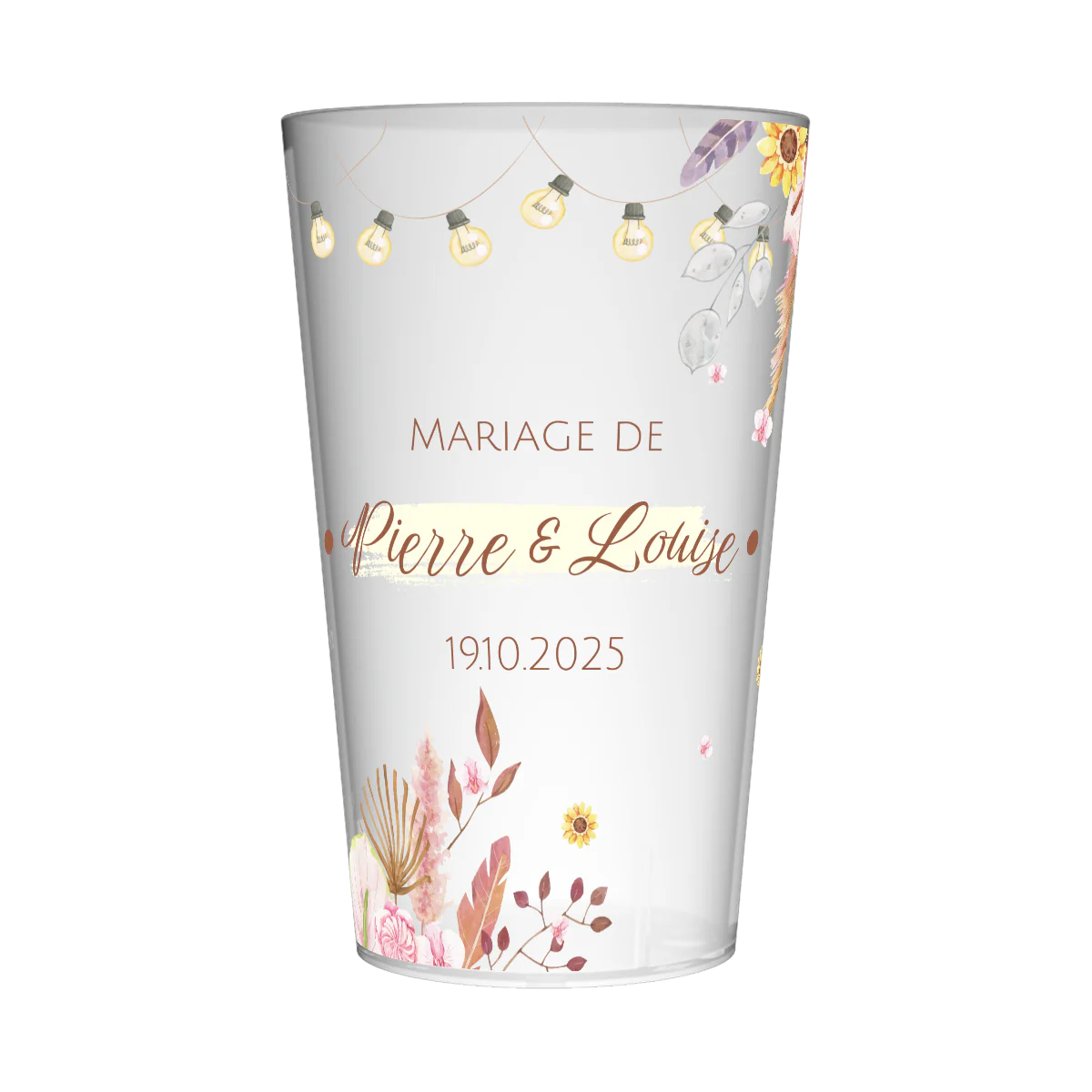 Gobelet personnalisé Mariage Guirlandes & Fleurs