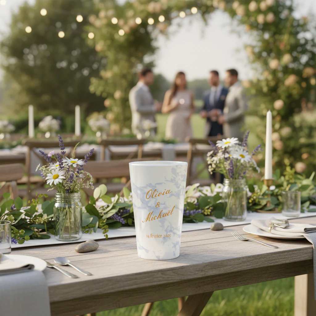 Gobelet personnalisé Mariage Marbre - Image 2