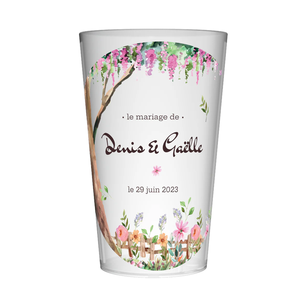 Gobelet personnalisé Mariage Pink Frame