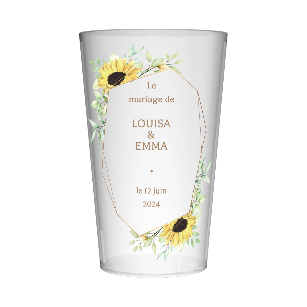 Gobelet personnalisé Mariage Sunflower