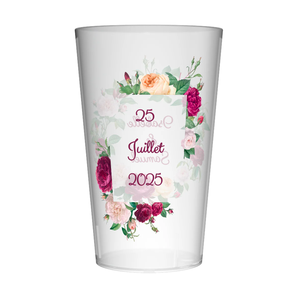 Gobelet personnalisé Mariage Trio de Pivoines - Image 3