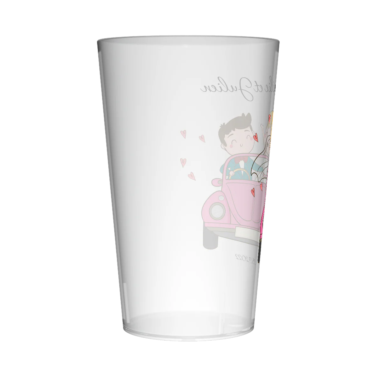Gobelet personnalisé Mariage Voiture Rose - Image 3