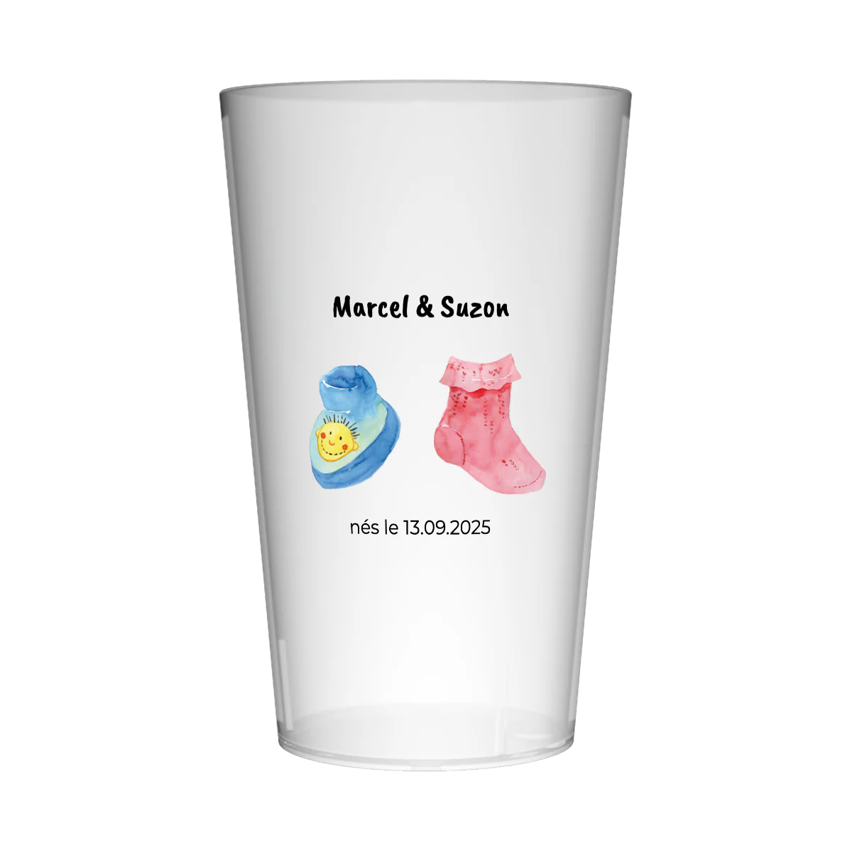 Gobelet personnalisé Naissance Chaussettes Mixtes