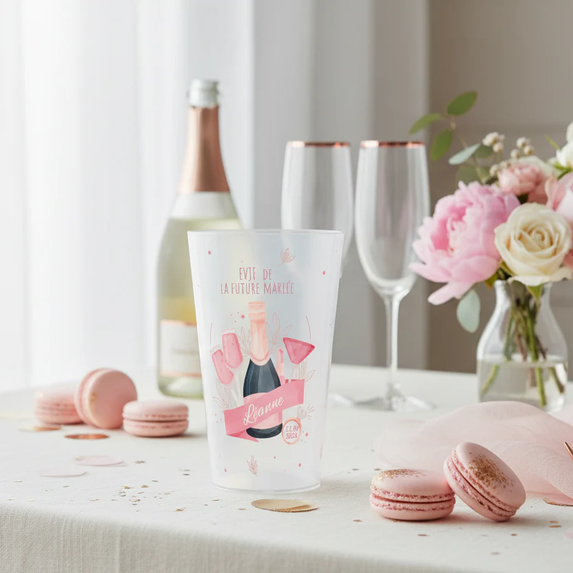 Gobelet personnalisé pour EVJF Champagne Rose - Image 2
