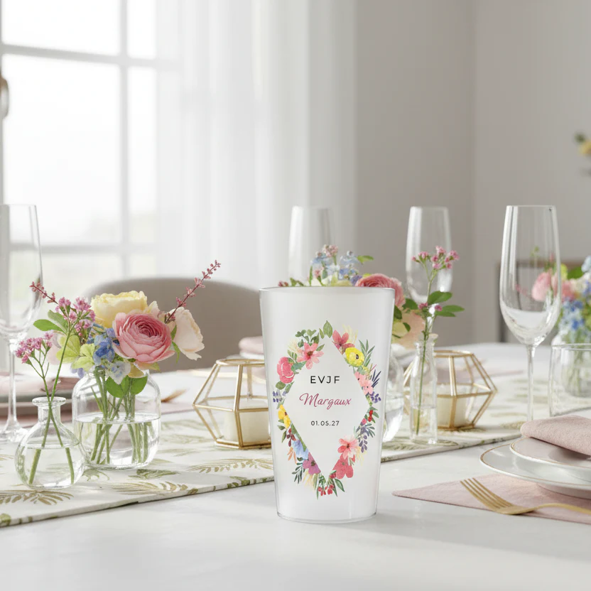 Gobelet personnalisé pour EVJF Losange de fleurs - Image 2