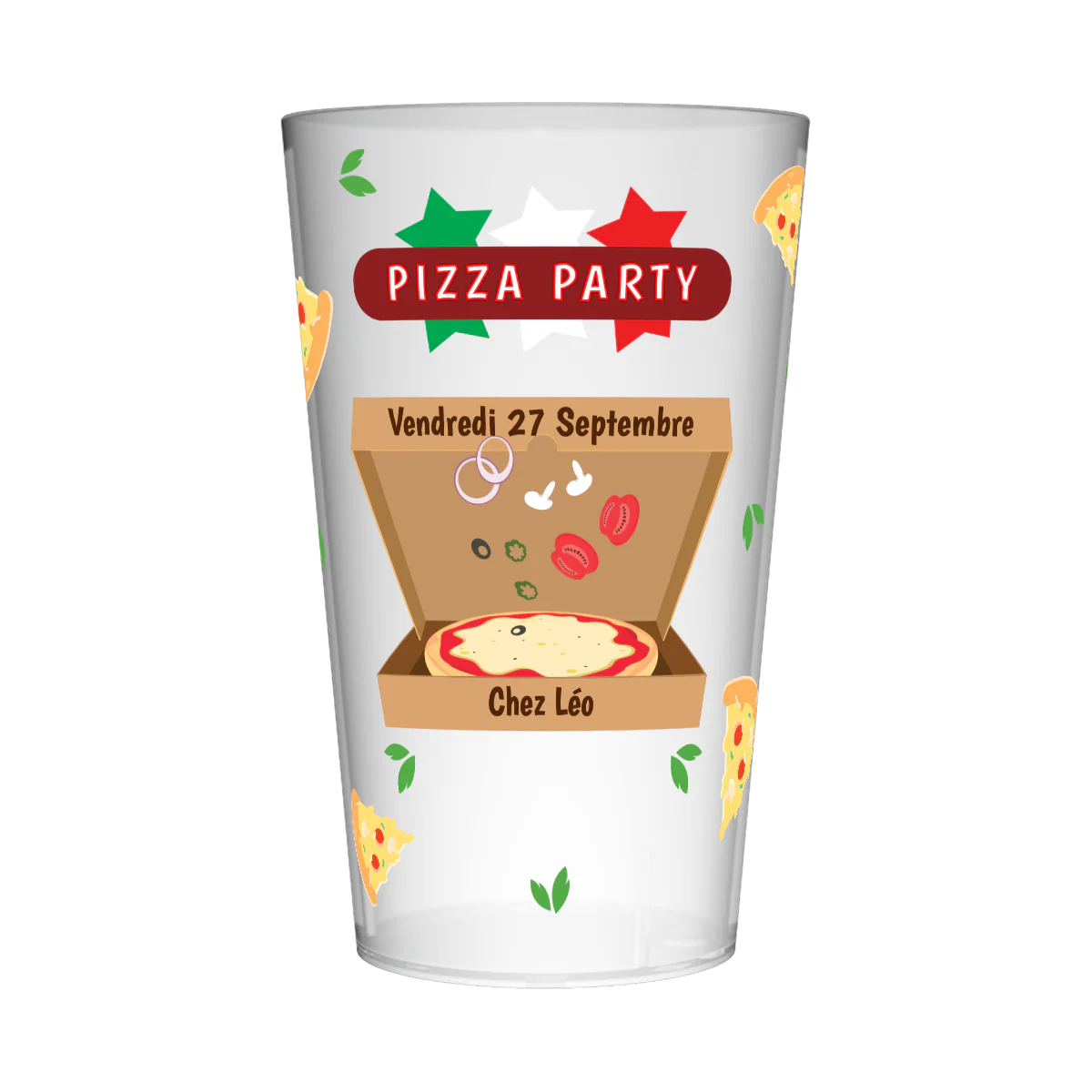 Gobelet personnalisé Soirée Pizza Party